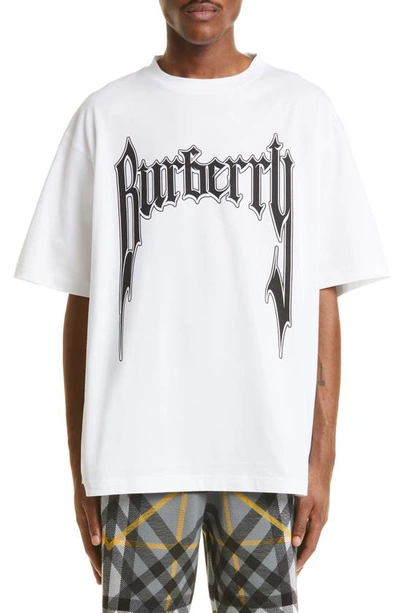 Burberry Logo Print Cotton T-shirt In White