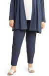 Eileen Fisher Tapered Crepe Ankle Pants In Noctn