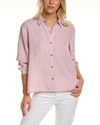 Eileen Fisher Petite Handkerchief Linen Button-down Shirt In Pink