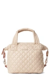 Mz Wallace Sutton Deluxe Small Quilted Nylon Crossbody Bag In Buff/light Gold