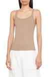 Vince Scoop-neck Ribbed Tank Top In Shale