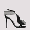 Area X Sergio Rossi Sculptured Crystal Satin Ankle-strap Sandals In Nero