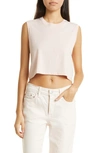 Atm Anthony Thomas Melillo Classic Jersey Cropped Sleeveless Boy Tee In Oyster Pink