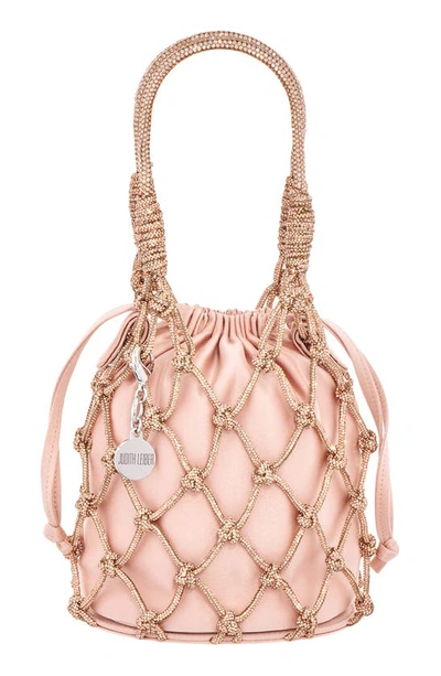 Judith Leiber Sparkle Crystal Net Top-handle Bag In Silver Rose Gold