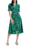 Diane Von Furstenberg Erica Floral-print Poplin Midi Dress In Green