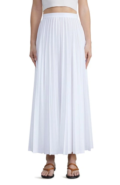 Lafayette 148 Pleated A-line Maxi Skirt In White