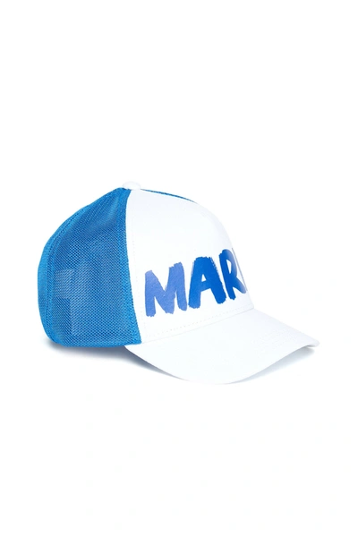 Marni Kids' White Trucker Cap With  Brush Logo