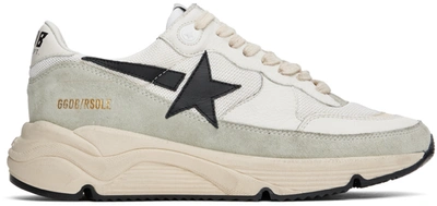 Golden Goose Running Sole Leather Sneakers In White