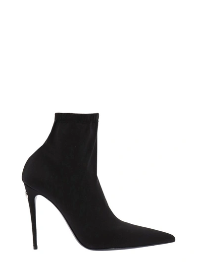 Dolce & Gabbana Jersey Ankle Boots In Negro