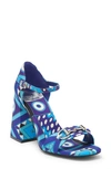 Jeffrey Campbell Pop Star Sandal In Navy Multi-silver