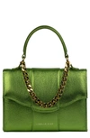 Liselle Kiss Meli Leather Top Handle Bag In Limelight Metallic