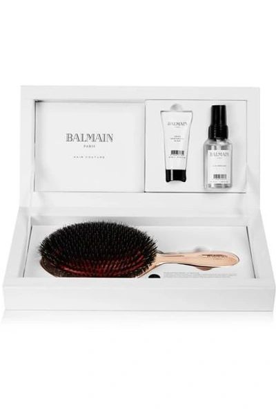 Balmain Paris Hair Couture Rose Gold-plated Spa Brush Set - Colorless