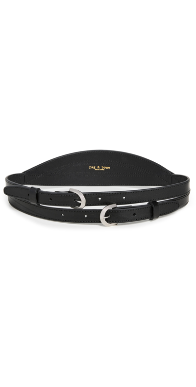 Rag & Bone Women's Exchange Layered Leather Belt In Black