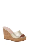 Kate Spade Women's Penelope Metallic Leather Wedge Sandals In Pale Gold