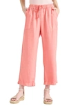 Splendid Crop Wide Leg Linen-blend Pant In Terra