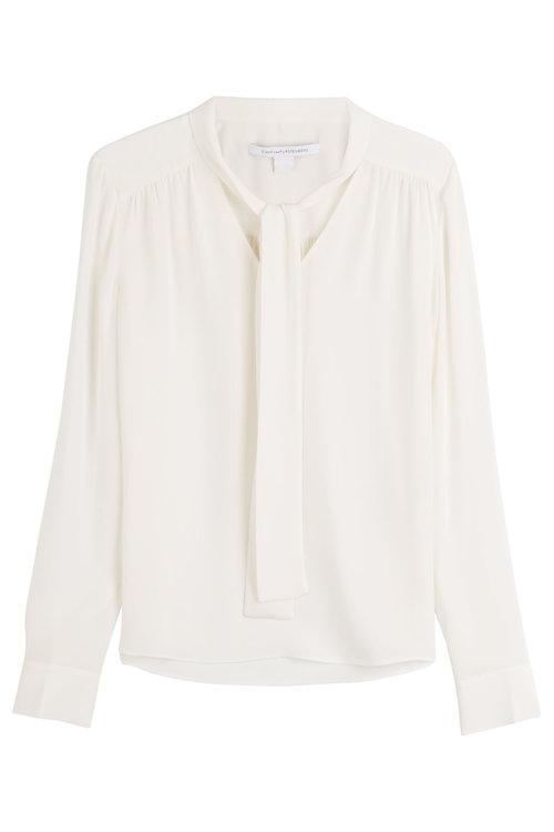 Diane Von Furstenberg Silk Blouse In White | ModeSens