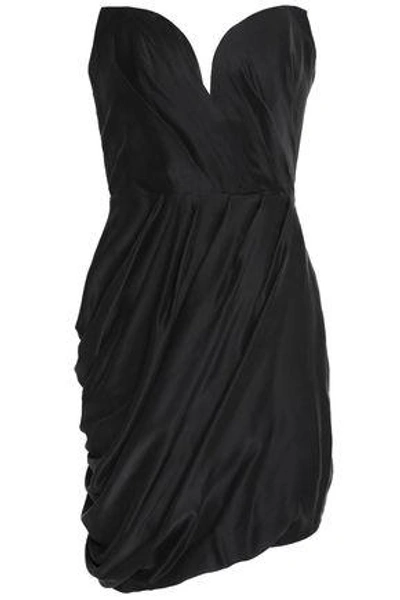 Zimmermann Woman Wrap-effect Washed-silk Mini Dress Black