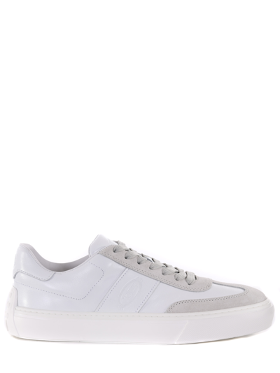 Tod's Leather Sneakers With Suede Details In White