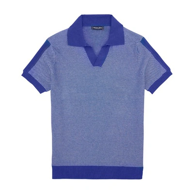 Frescobol Carioca Rino Knit Polo In Blue