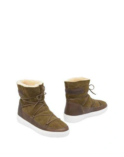 Moon Boot Ankle Boots In Green