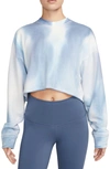 Nike Women's  Yoga Luxe Cropped Crew-neck Fleece Sweatshirt In Blue