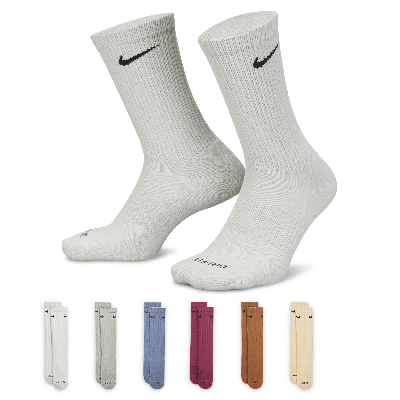 Nike Unisex Everyday Plus Cushioned Training Crew Socks (6 Pairs) In Multicolor,white