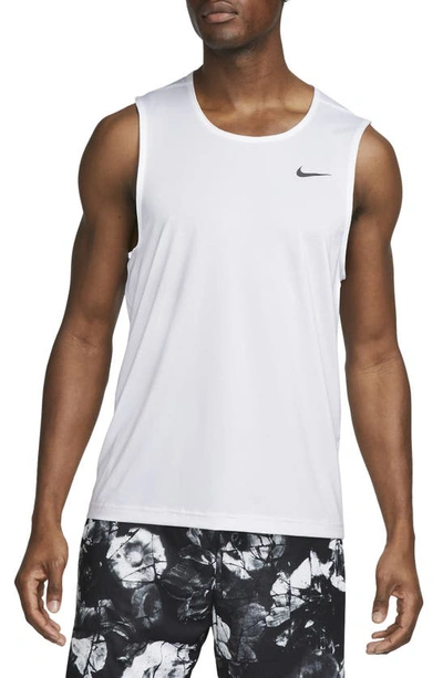Nike Men's Ready Relaxed-fit Dri-fit Fitness Tank, Regular & Big & Tall In White,(black)