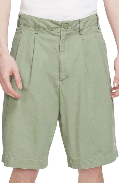 Nike Men's Life Pleated Chino Shorts In Green