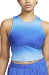 Nike Women's Dri-fit Swoosh Cropped Running Tank Top In Blue