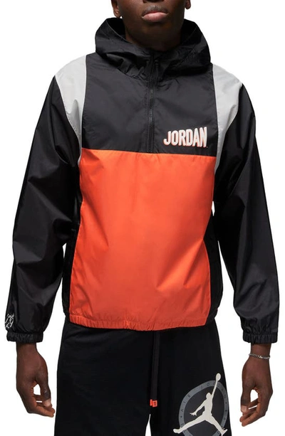 Jordan Men's  Flight Mvp Hooded Pullover Jacket In Black/orange