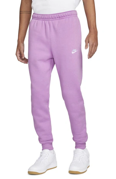 Nike Men's  Sportswear Club Fleece Jogger Pants In Violet Shock/violet Shock/white