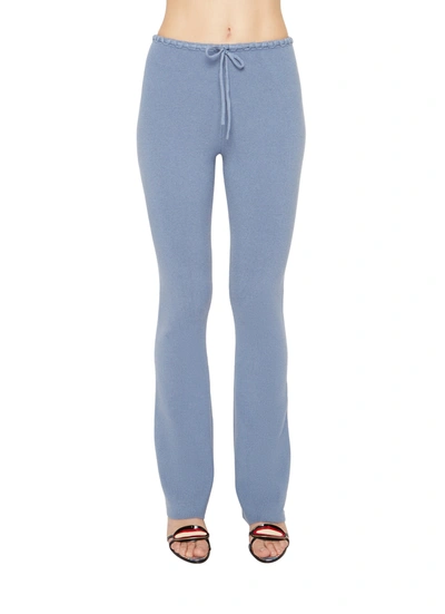 Danielle Guizio Ny Bow Knit Pants In Denim Blue | ModeSens