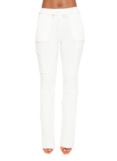 Danielle Guizio Ny Knit Seamed Pants In White
