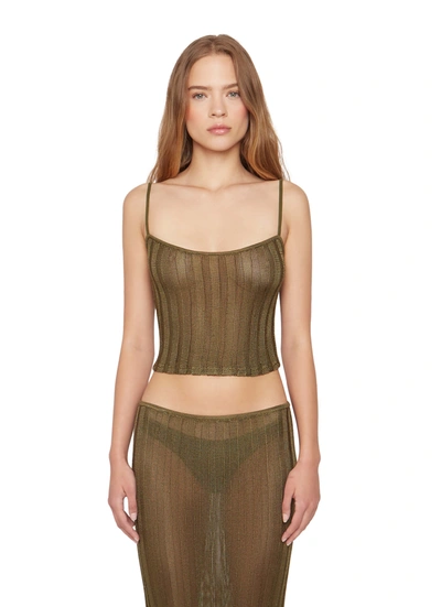 Danielle Guizio Ny Slinky Rib Knit Tank In Forest Green | ModeSens