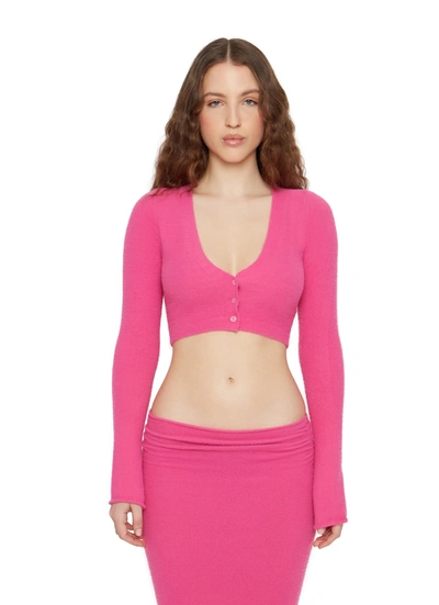 Danielle Guizio Ny Sweet Knit Cardigan In Fuchsia | ModeSens