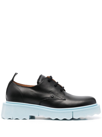 Off-white Leather Sponge Derby In Black