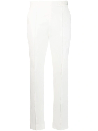 Moncler Tapered Cotton Trousers In White