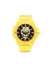 Philipp Plein The Skull Plastic Strap Watch, 44mm In Black / Gold Tone / Yellow