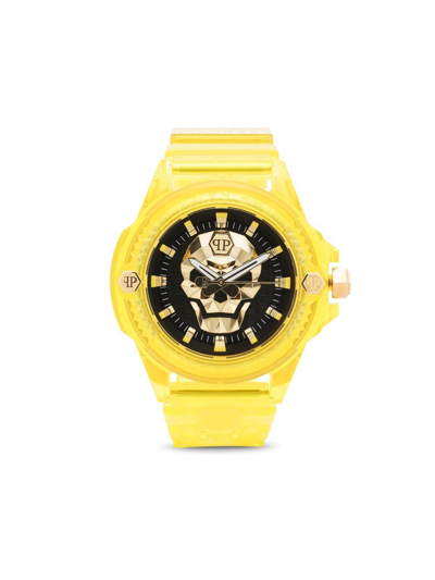 Philipp Plein The Skull Plastic Strap Watch, 44mm In Black/yellow