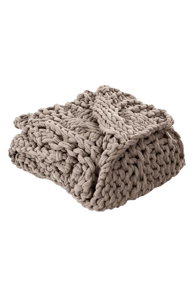 Modern Threads Chunky Knit Throw In Khaki