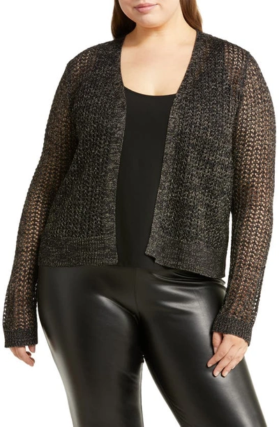 By Design Asprey Pointelle Cardigan In Black