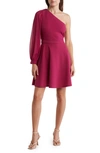 Love By Design Riley Crepe Asymmetric Dress In Berry