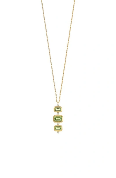Bony Levy Iris Peridot & Diamond Pendant Necklace In 18k Yellow Gold