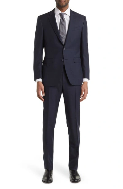 Canali Trim Fit Milano Wool Suit In Navy
