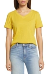 Eileen Fisher Organic Cotton V-neck T-shirt In Yellow