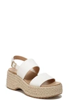 Dr. Scholl's Delaney Braided Jute Platform Sandal In White Faux Leather