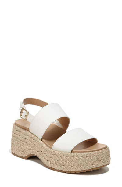Dr. Scholl's Delaney Braided Jute Platform Sandal In White Faux Leather