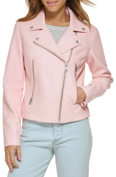 Levi's Faux Leather Moto Jacket In Rose Quartz