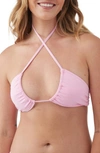 O'neill Saltwater Solids Embry Bikini Top In Pink