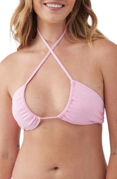 O'neill Saltwater Solids Embry Bikini Top In Pink